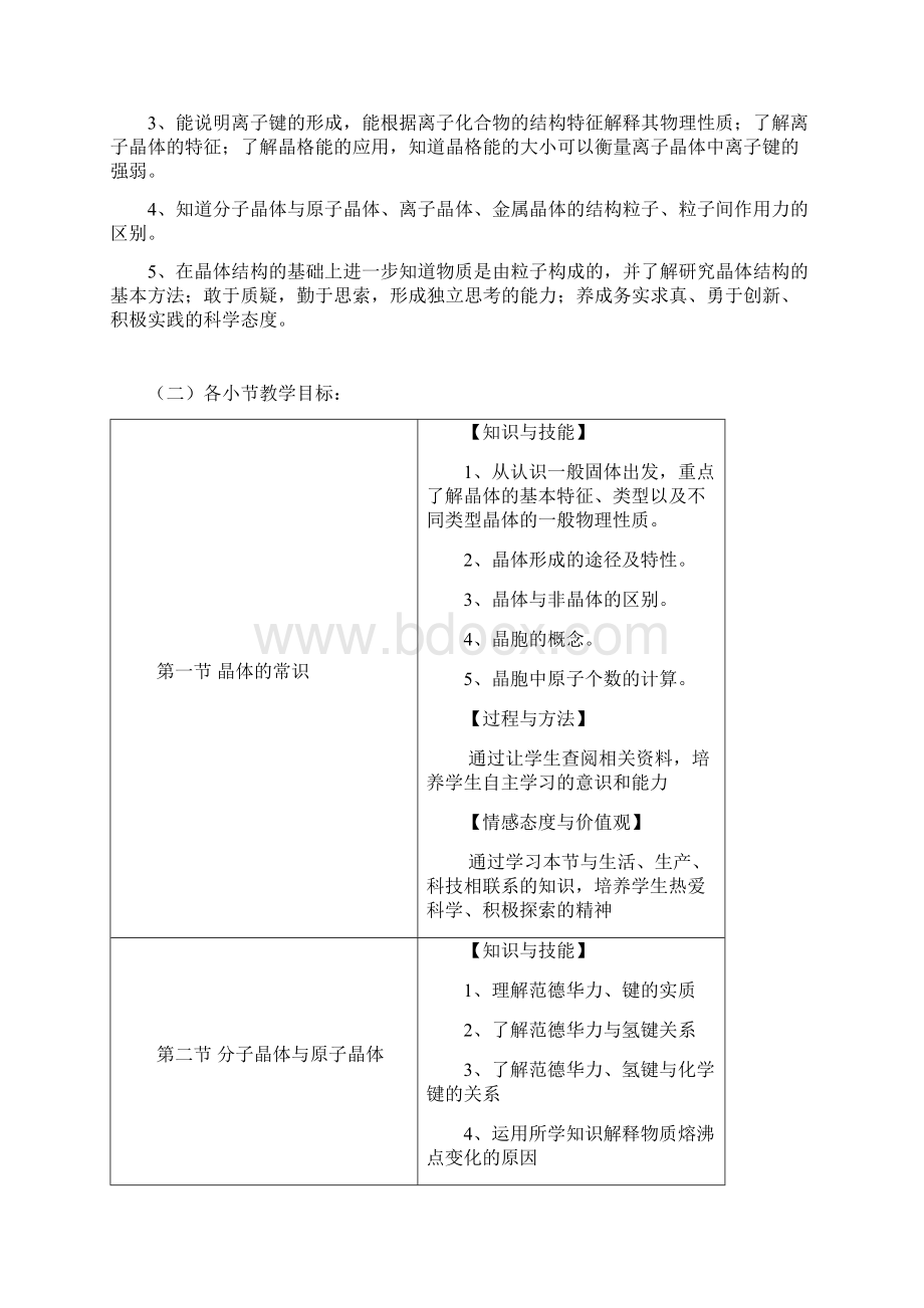 高中化学选修3第三章《晶体结构与性质》章教学设计.docx_第3页