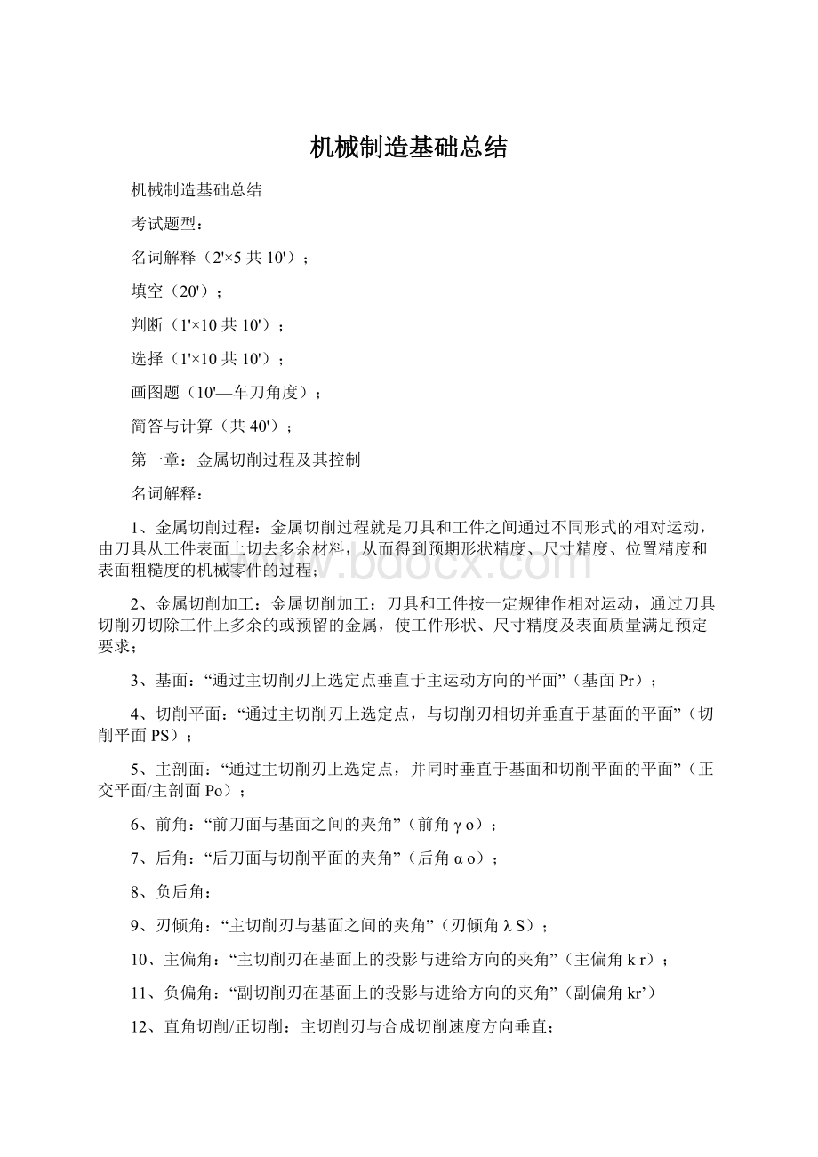 机械制造基础总结.docx_第1页