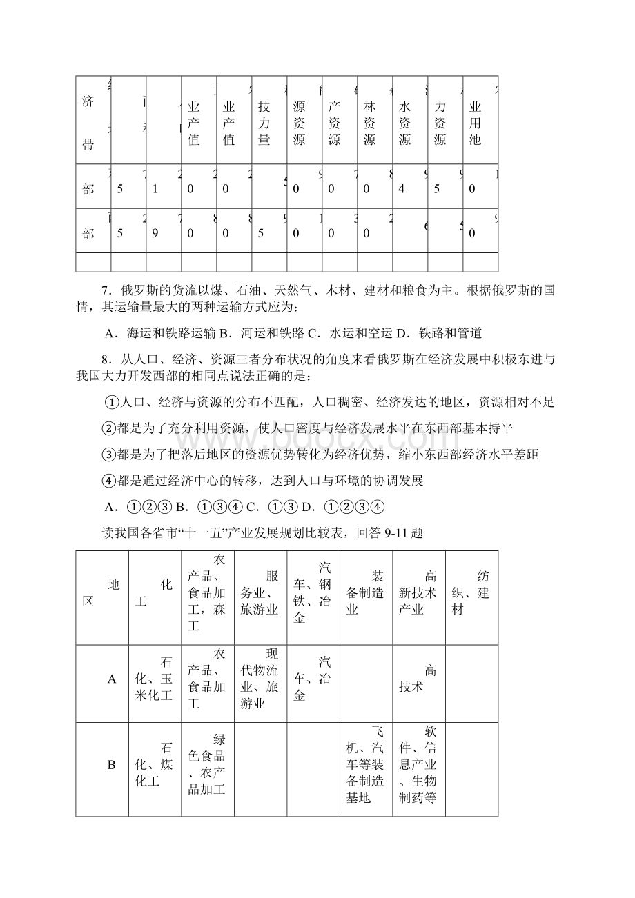 北京市西城区南片普通中学学年高三文科综合期末测验题 Word版含答案.docx_第3页