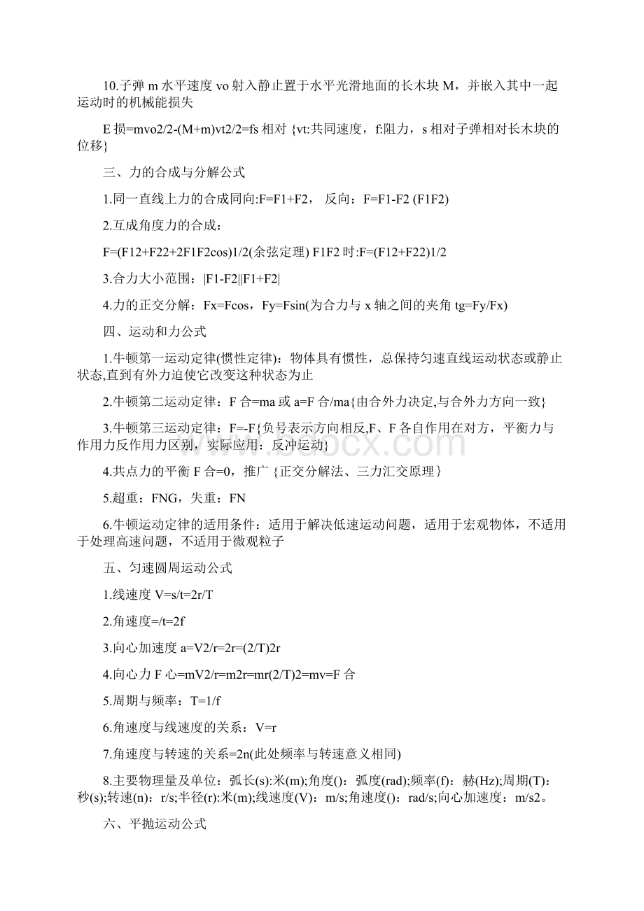 高考物理冲刺公式大全.docx_第2页