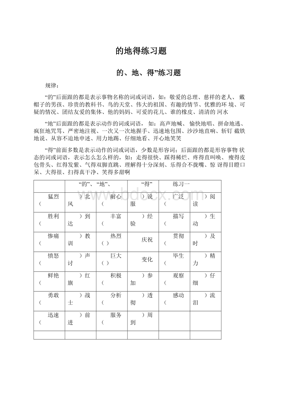 的地得练习题Word文件下载.docx