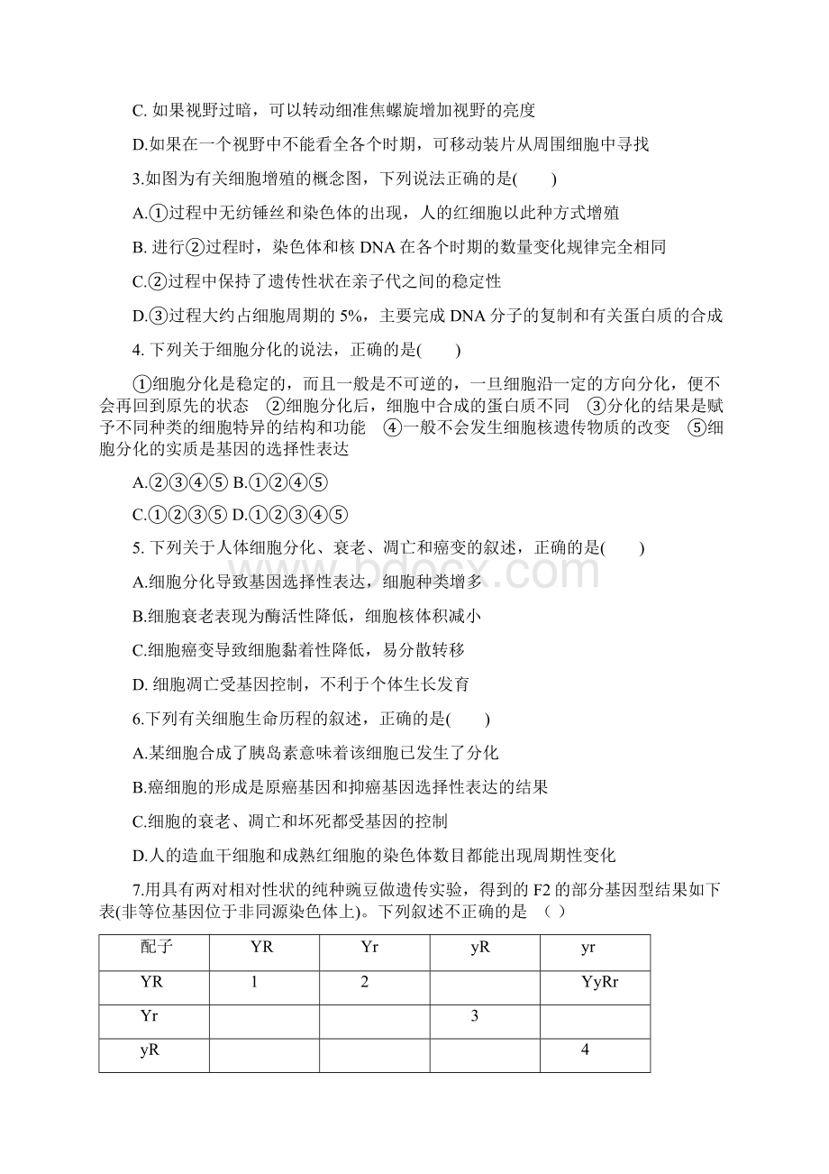 学年四川省成都市盐道街中学高一下学期期末考试生物试题Word文件下载.docx_第2页