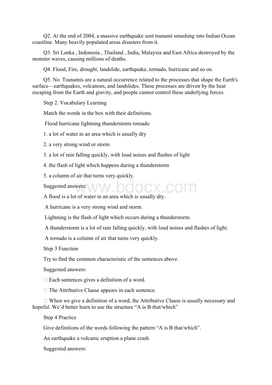 英语必修3 Module 3《The Violence of Nature》教案外研版.docx_第3页