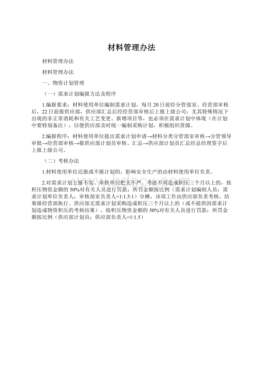 材料管理办法Word格式.docx_第1页