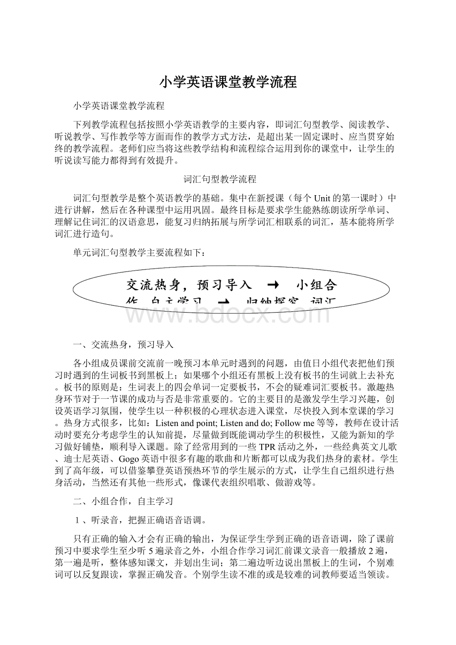 小学英语课堂教学流程Word格式文档下载.docx