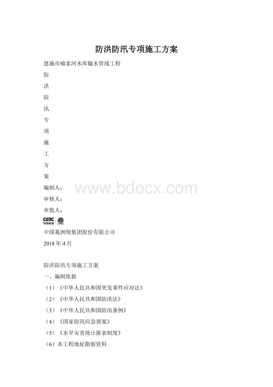 防洪防汛专项施工方案.docx