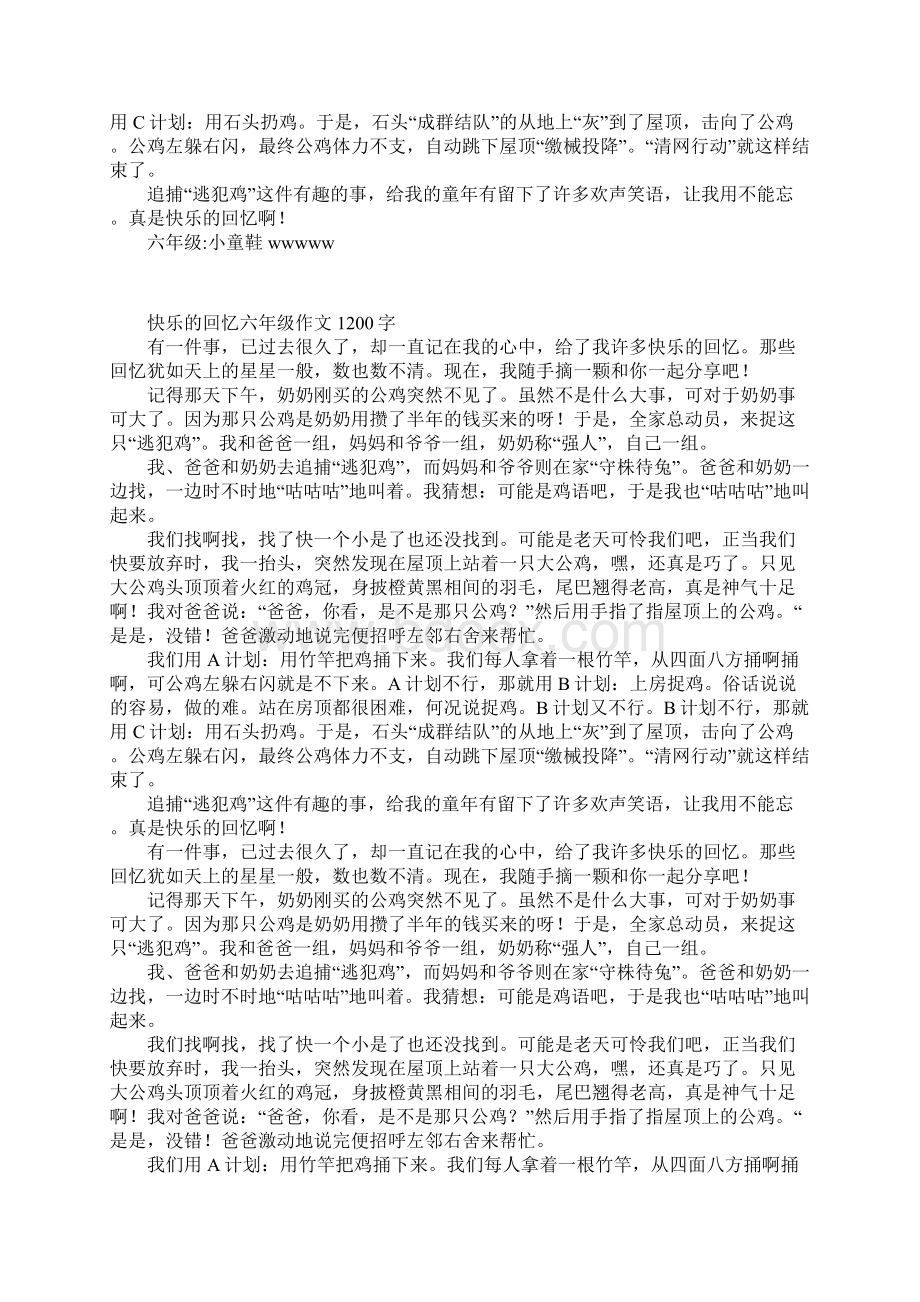 快乐的回忆六年级作文1200字.docx_第2页