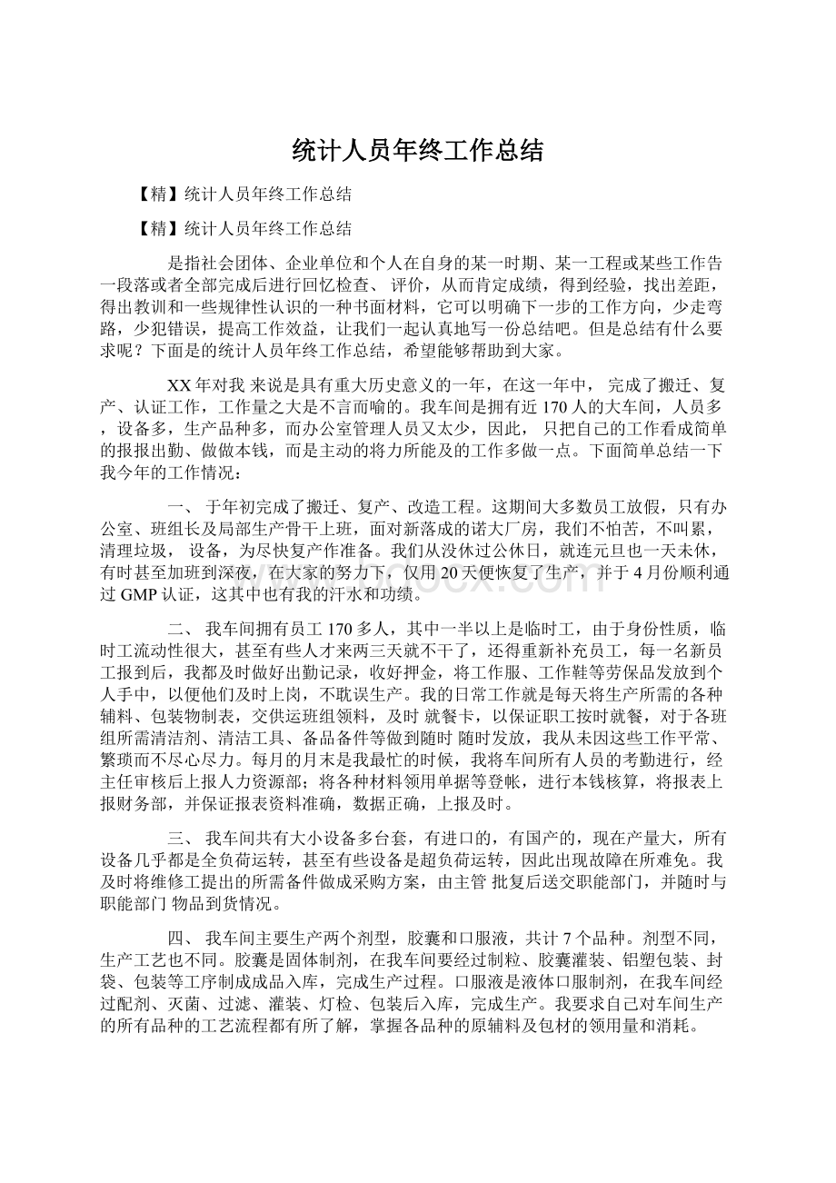 统计人员年终工作总结.docx_第1页