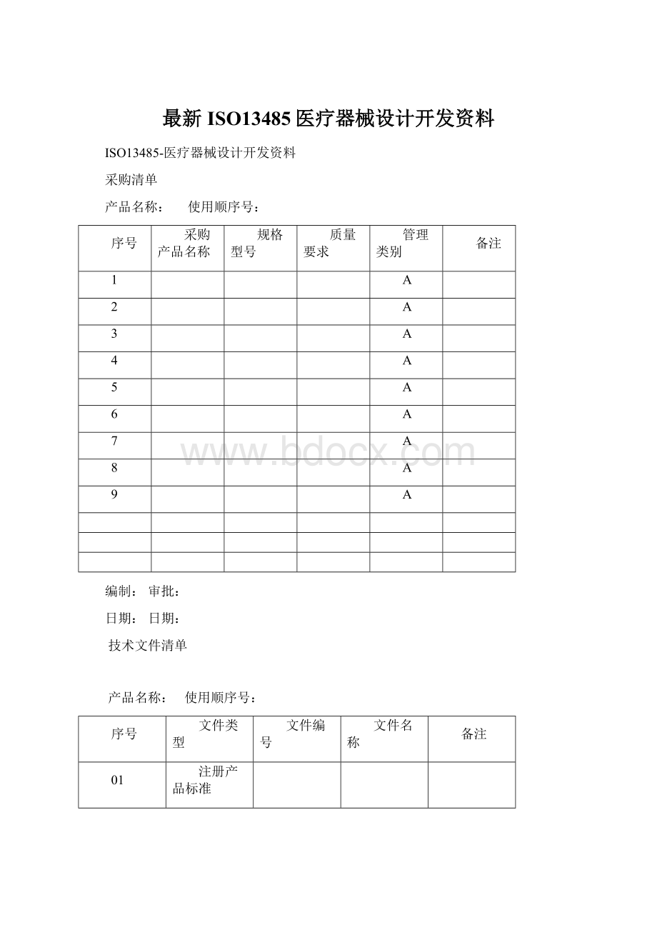 最新ISO13485医疗器械设计开发资料.docx