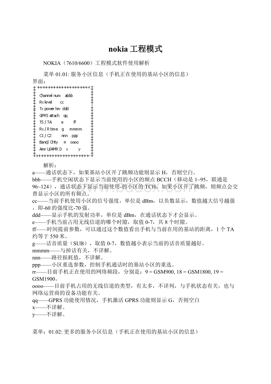 nokia工程模式文档格式.docx