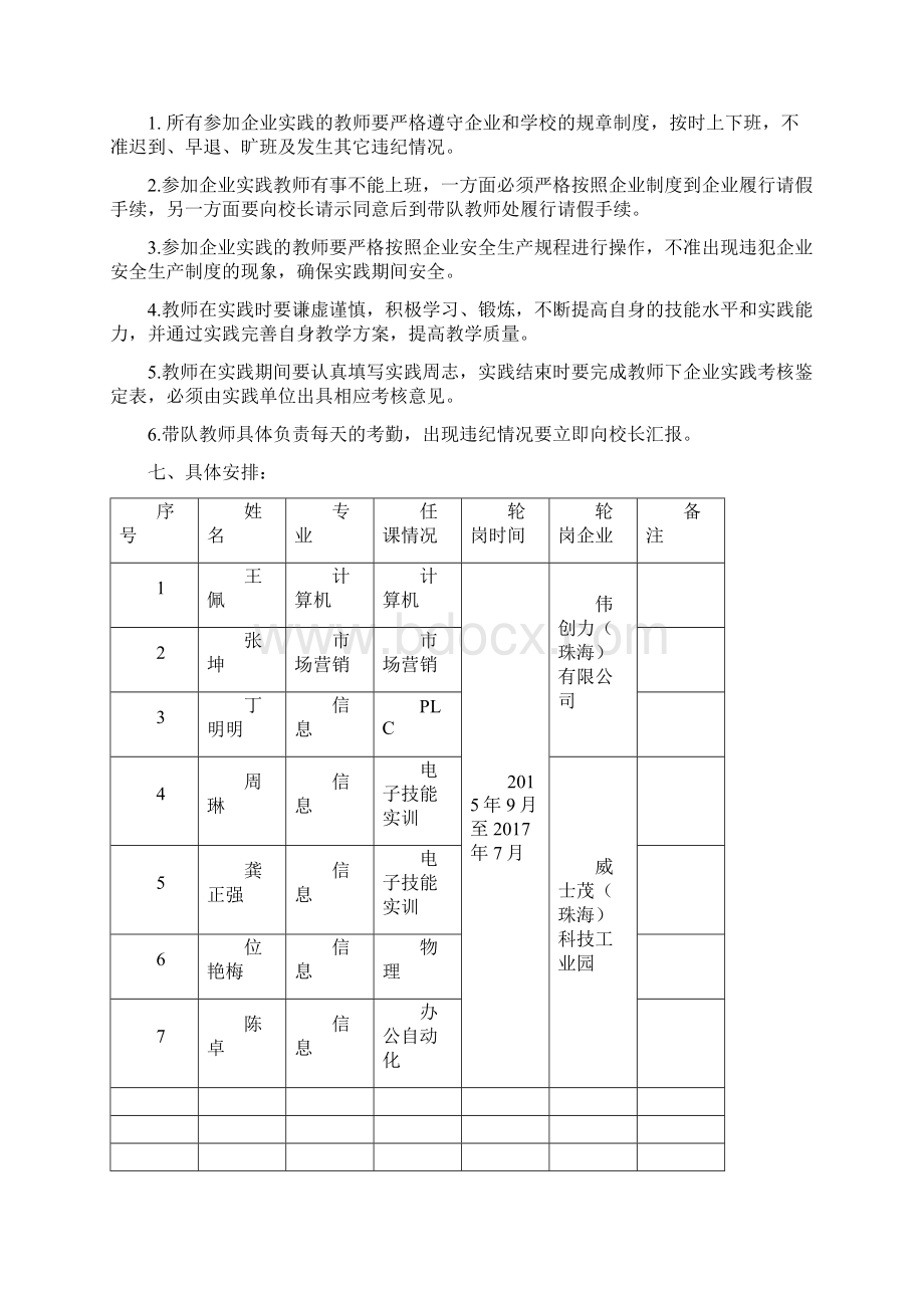 职业学校教师下企业实践方案.docx_第2页