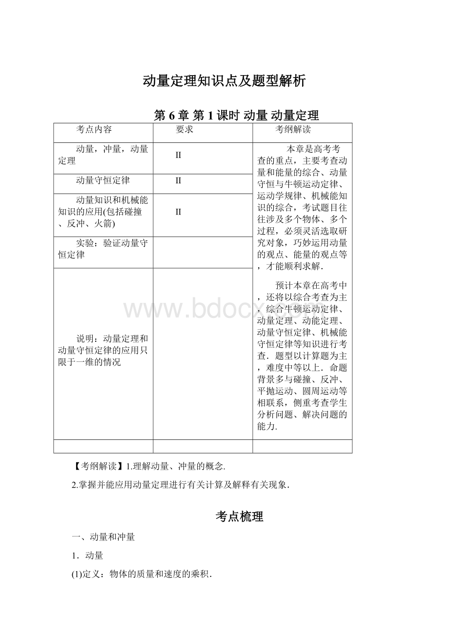 动量定理知识点及题型解析.docx