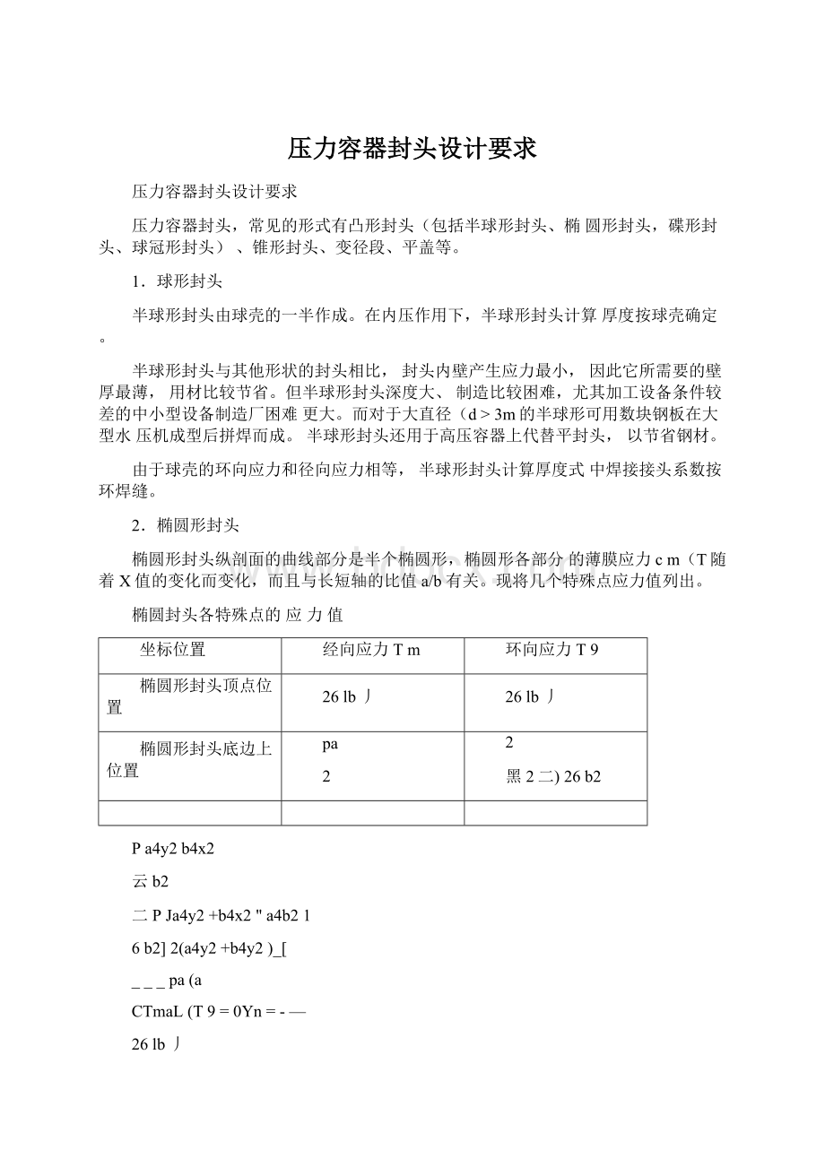 压力容器封头设计要求.docx_第1页