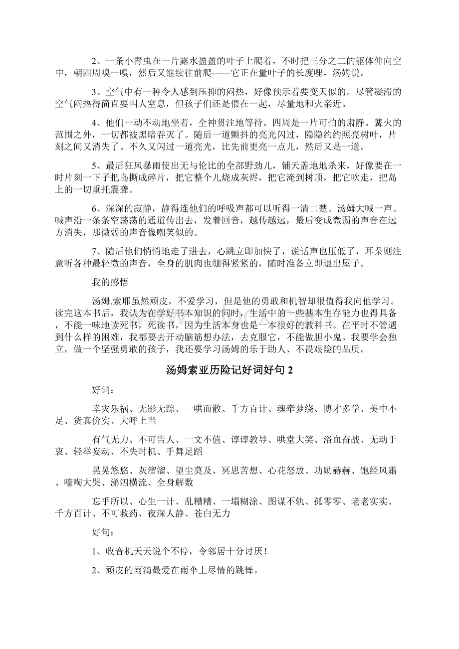 汤姆索亚历险记好词好句Word格式文档下载.docx_第2页