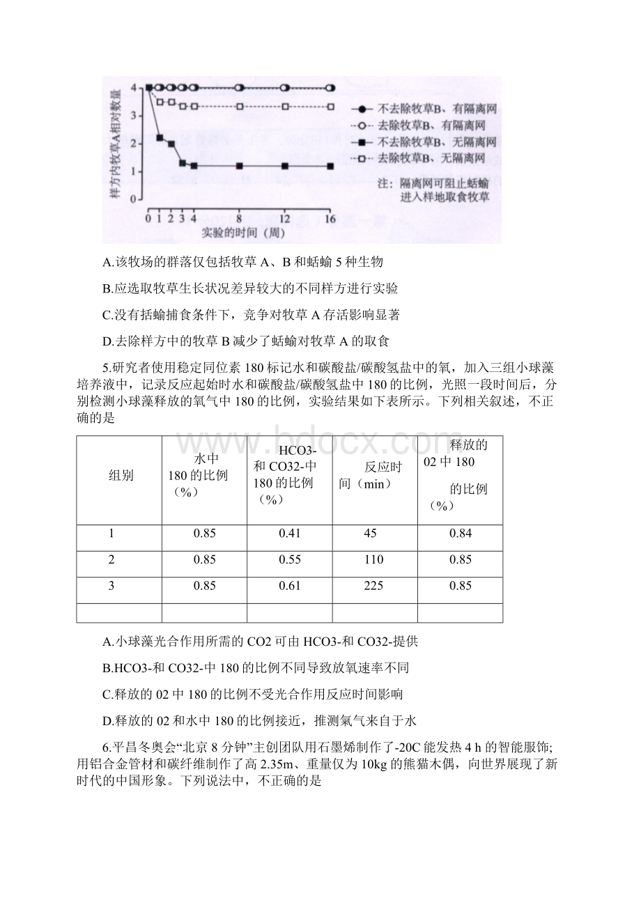 北京市海淀区高三一模理科综合试题及答案.docx_第2页