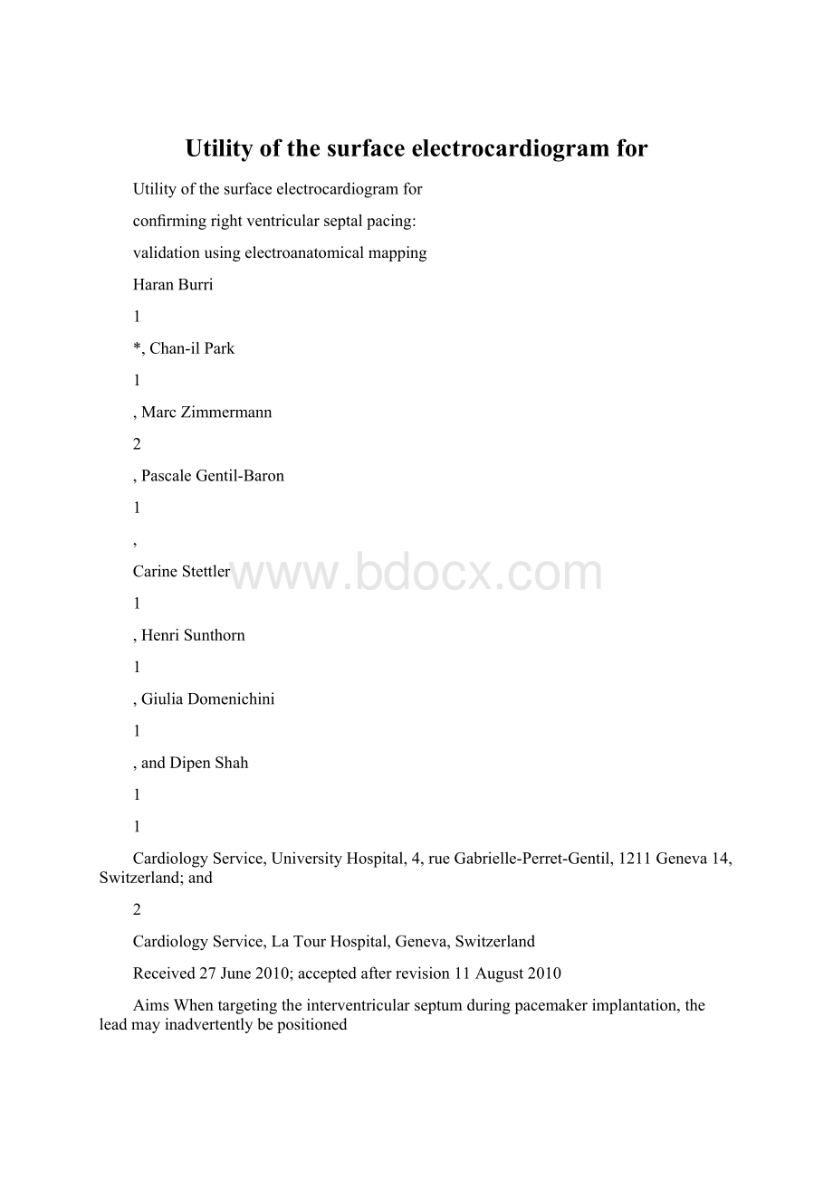 Utility of the surface electrocardiogram for.docx_第1页