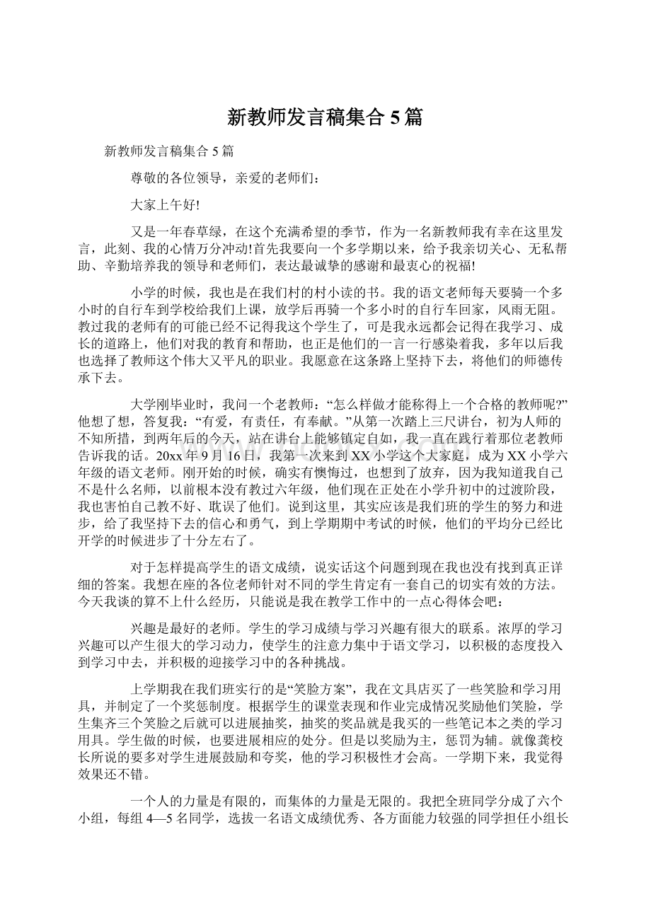 新教师发言稿集合5篇.docx