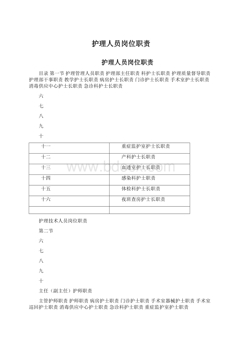 护理人员岗位职责文档格式.docx_第1页