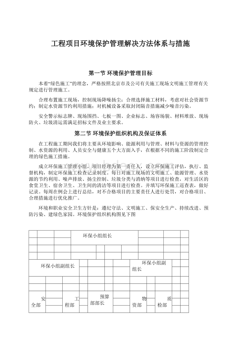 工程项目环境保护管理解决方法体系与措施.docx