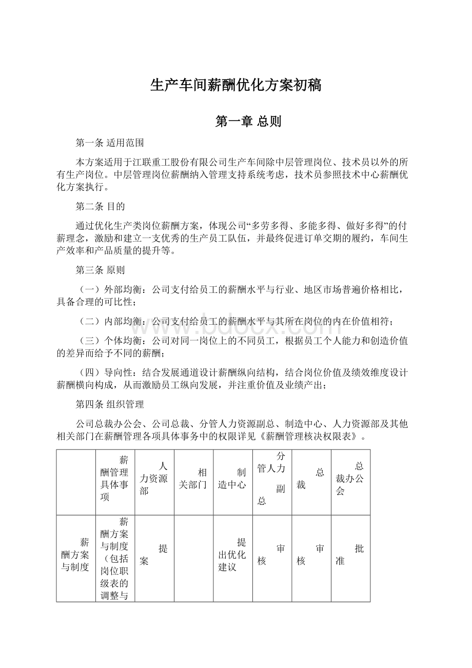 生产车间薪酬优化方案初稿.docx