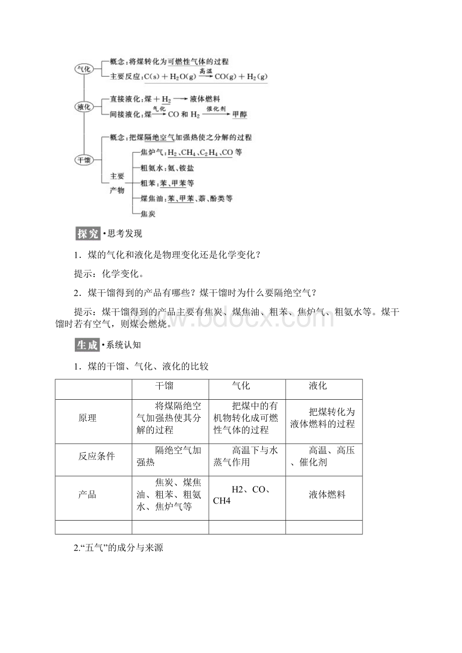 学年高一化学苏教版必修2学案专题3 第一单元 第三课时 煤的综合利用 苯.docx_第2页