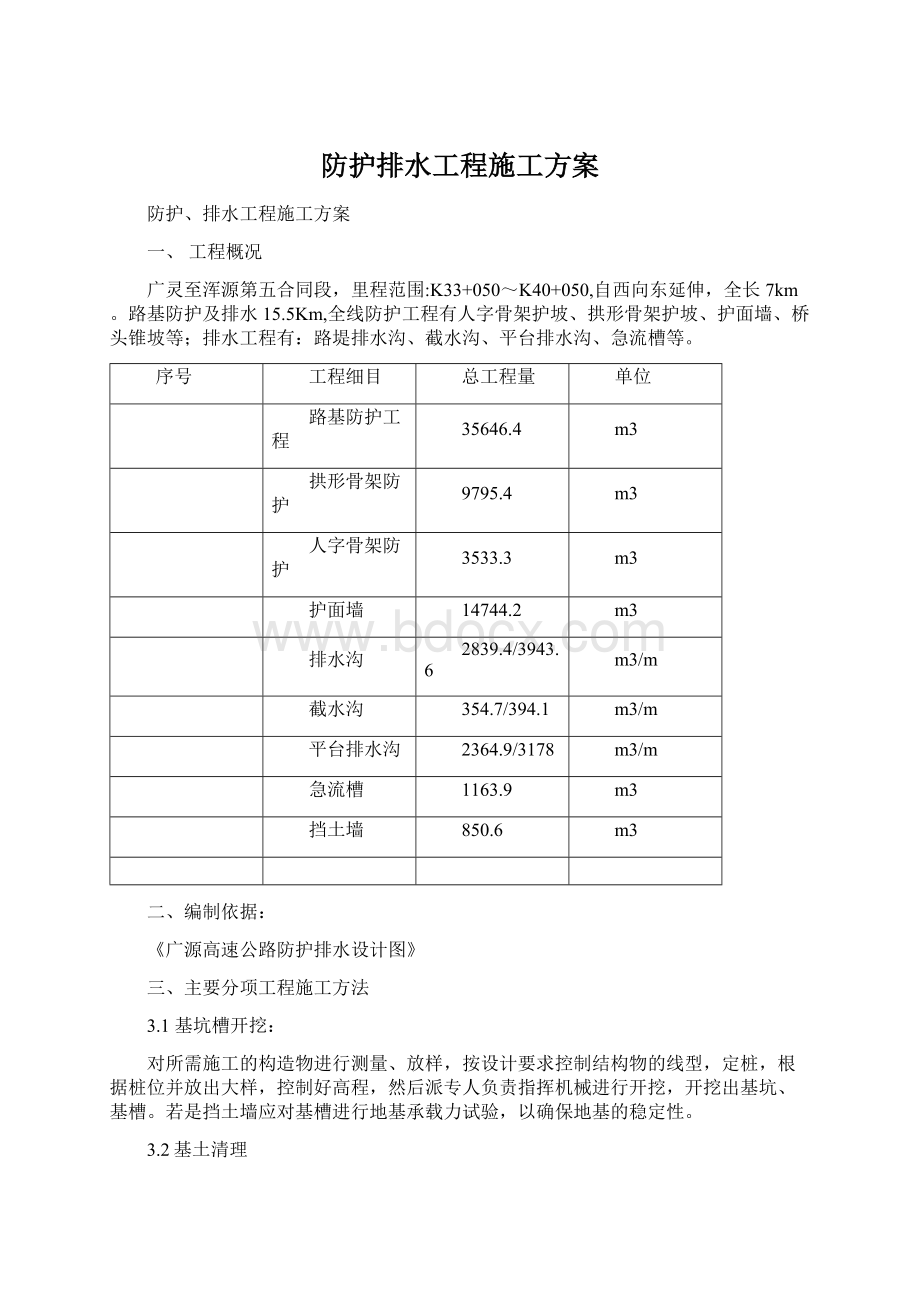 防护排水工程施工方案Word下载.docx