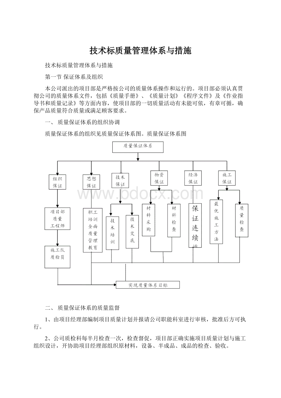 技术标质量管理体系与措施Word下载.docx