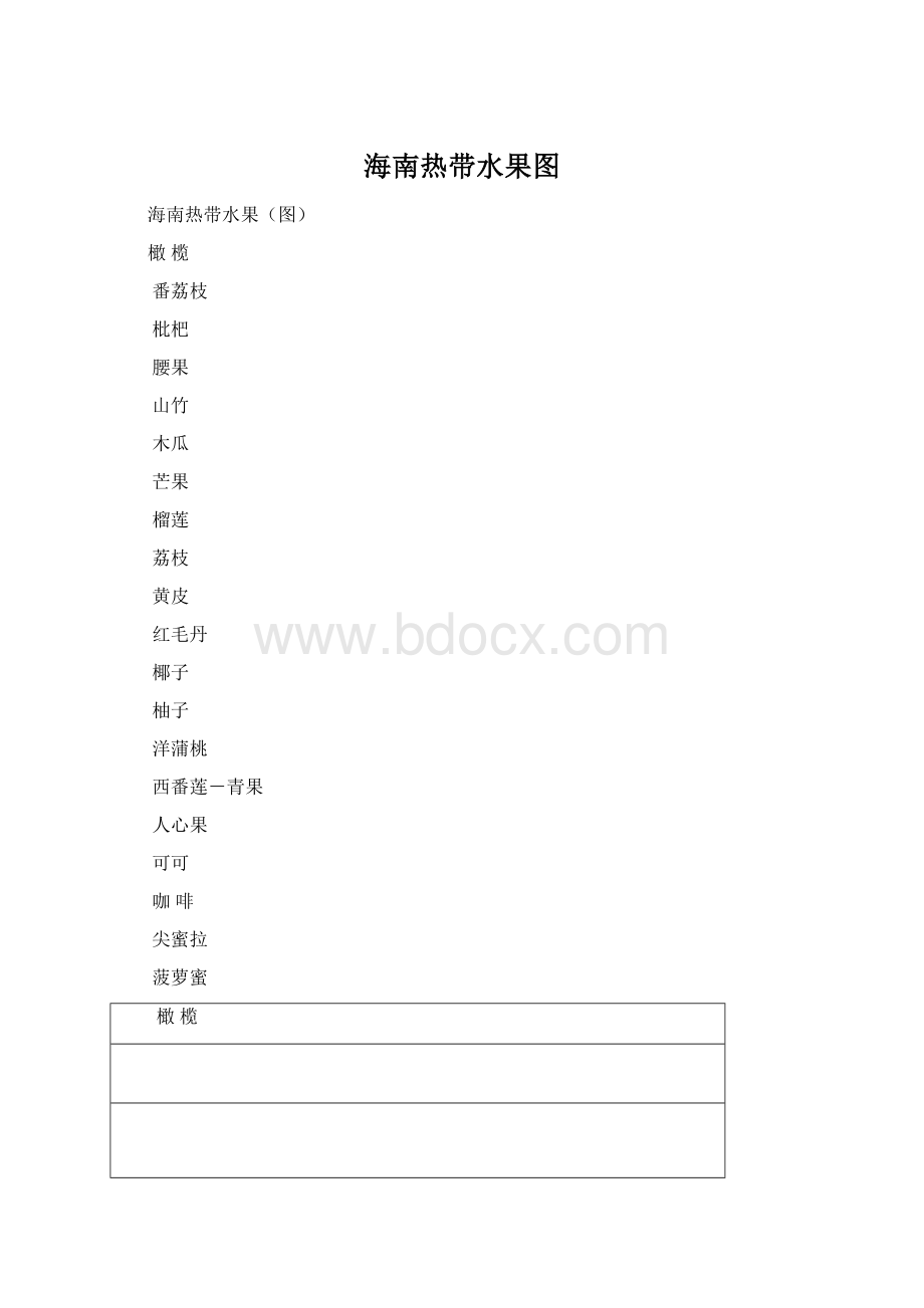 海南热带水果图.docx