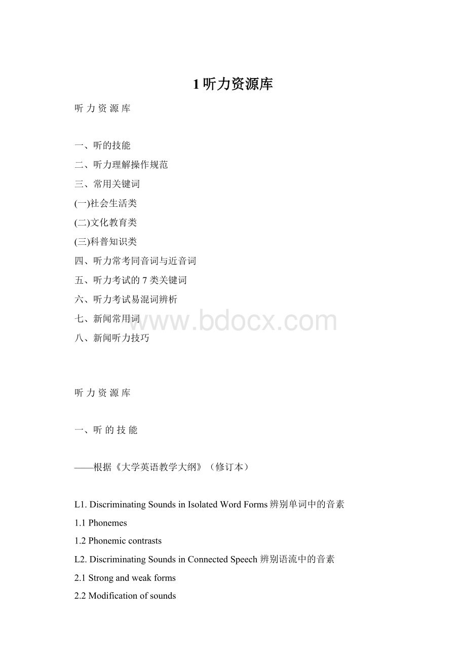 1听力资源库Word文档格式.docx