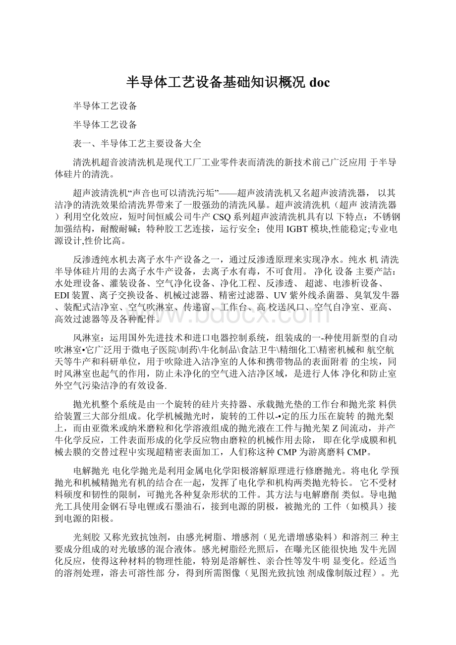 半导体工艺设备基础知识概况doc.docx_第1页