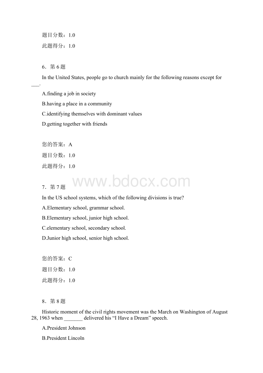 正确答案秋季《英语国家概况阅读》在线作业.docx_第3页