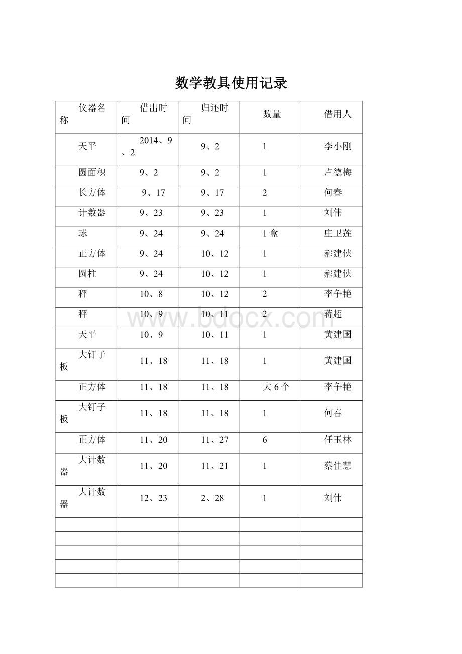 数学教具使用记录.docx_第1页