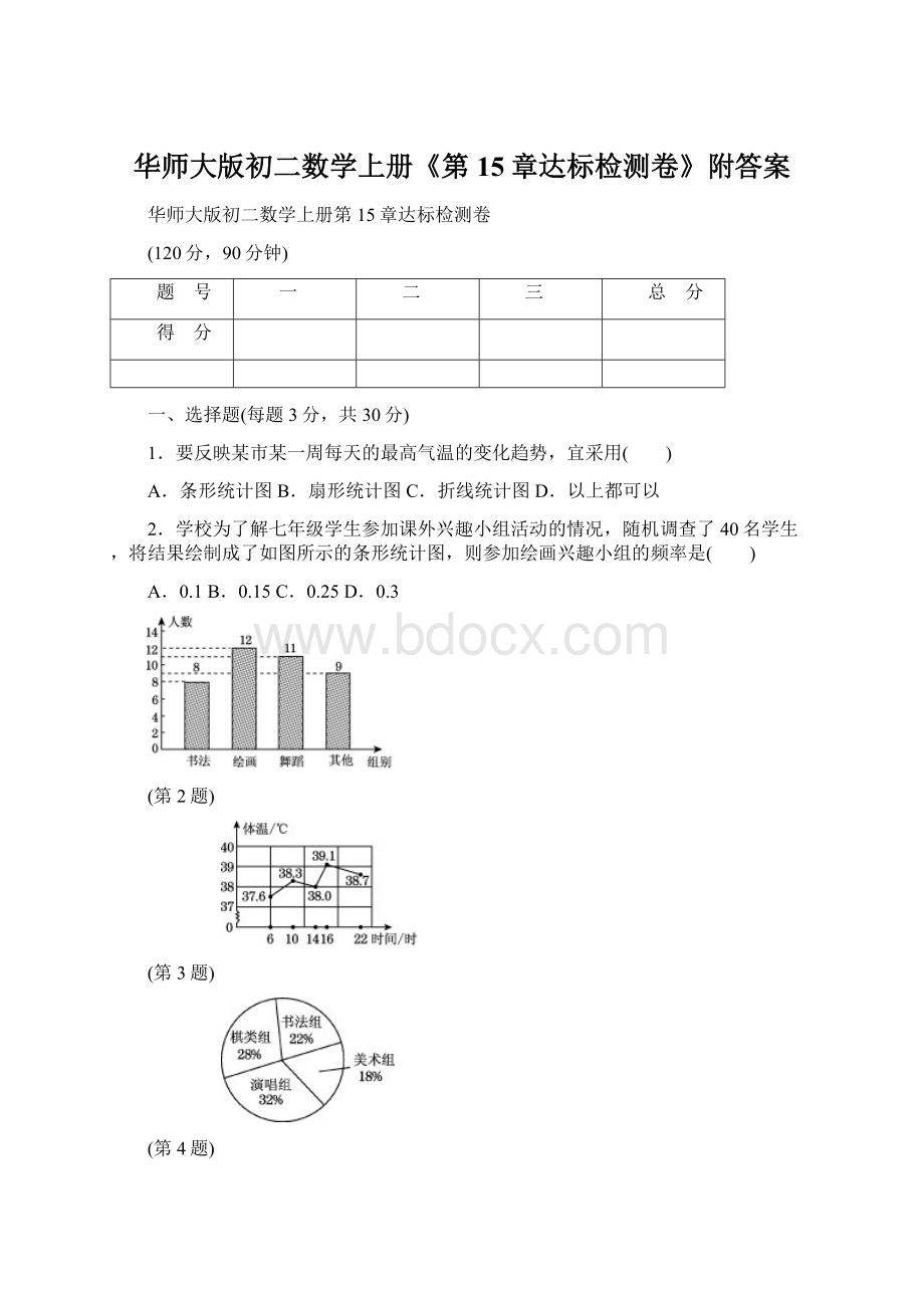 华师大版初二数学上册《第15章达标检测卷》附答案Word格式.docx_第1页