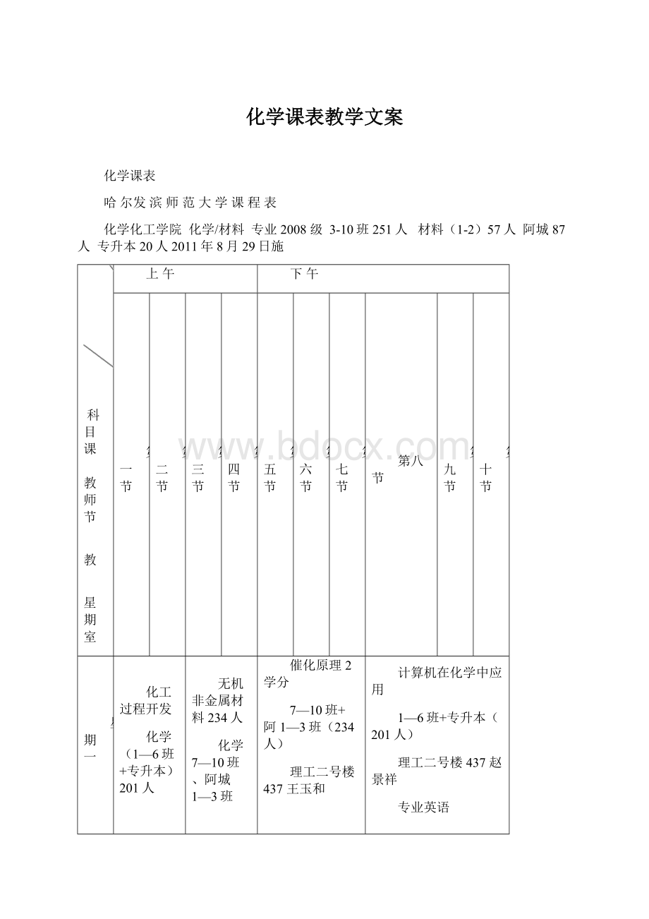 化学课表教学文案.docx_第1页