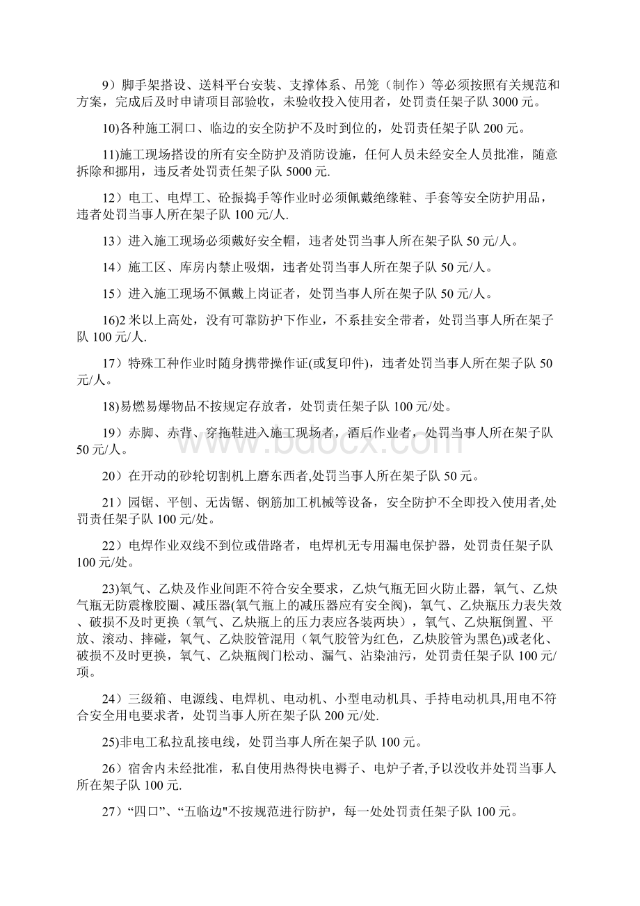 现场安全管理奖罚制度文档格式.docx_第2页