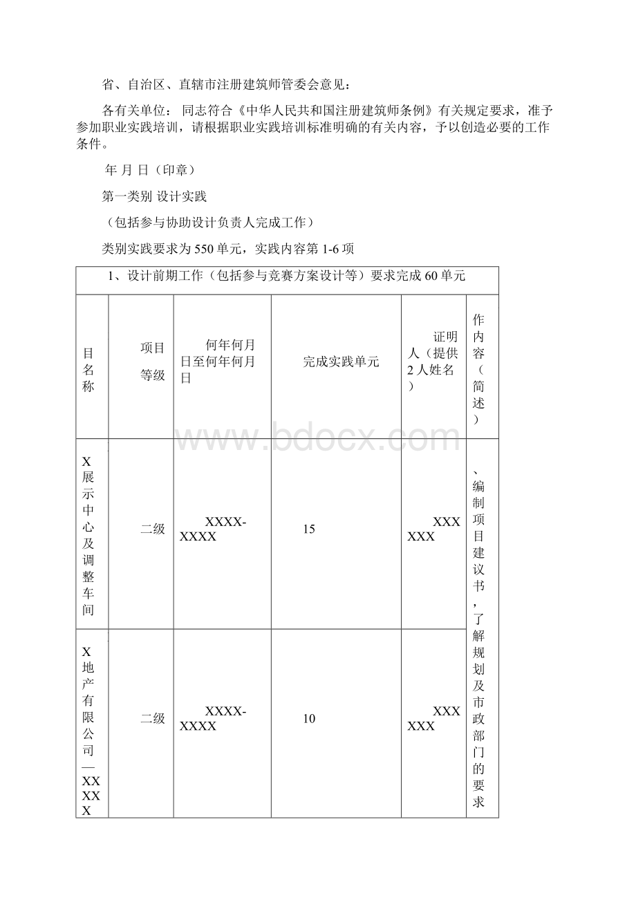 一级注册建筑师职业实践登记手册填写范例文档格式.docx_第2页