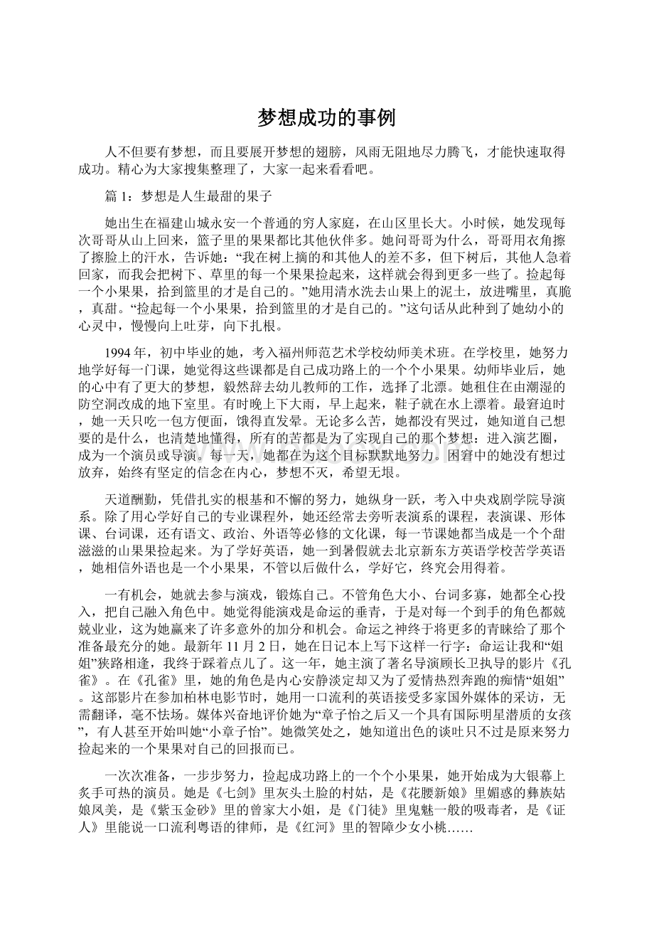 梦想成功的事例.docx_第1页