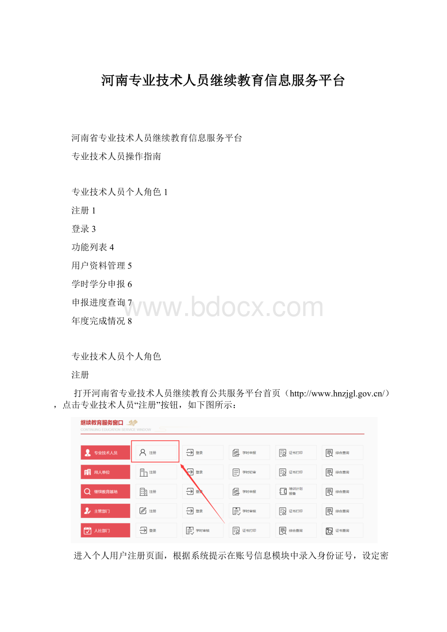 河南专业技术人员继续教育信息服务平台文档格式.docx