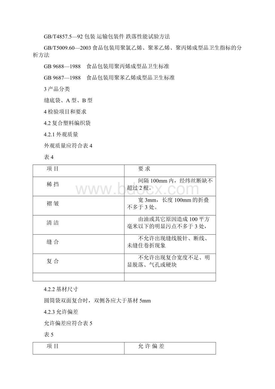 塑料编织袋产品质量标准及检验规程编号.docx_第2页