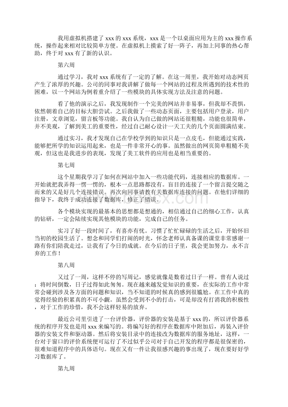 大学生计算机专业实习周记Word格式.docx_第3页