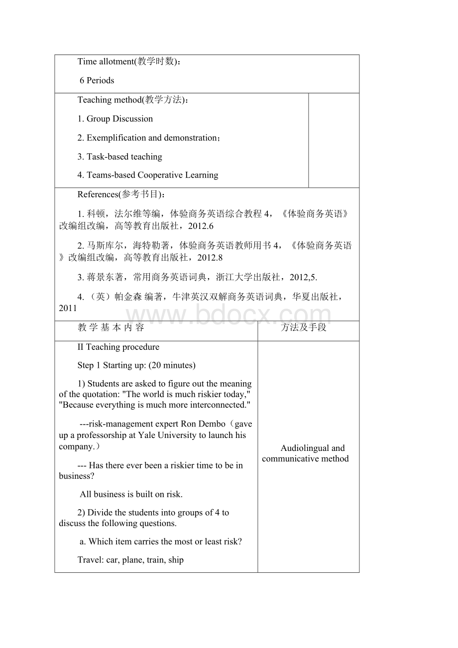 体验商务综合英语4Unit6RiskWord文件下载.docx_第2页