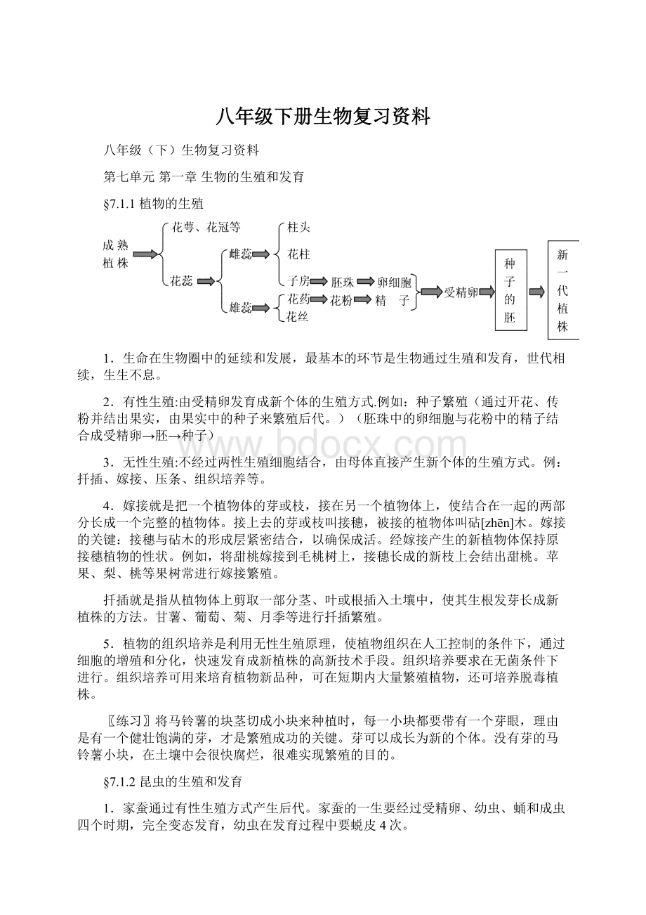 八年级下册生物复习资料.docx_第1页