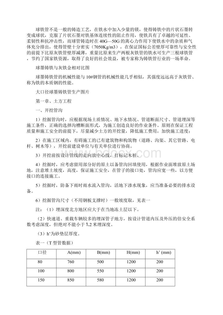 球墨铸铁管施工规范Word格式文档下载.docx_第2页