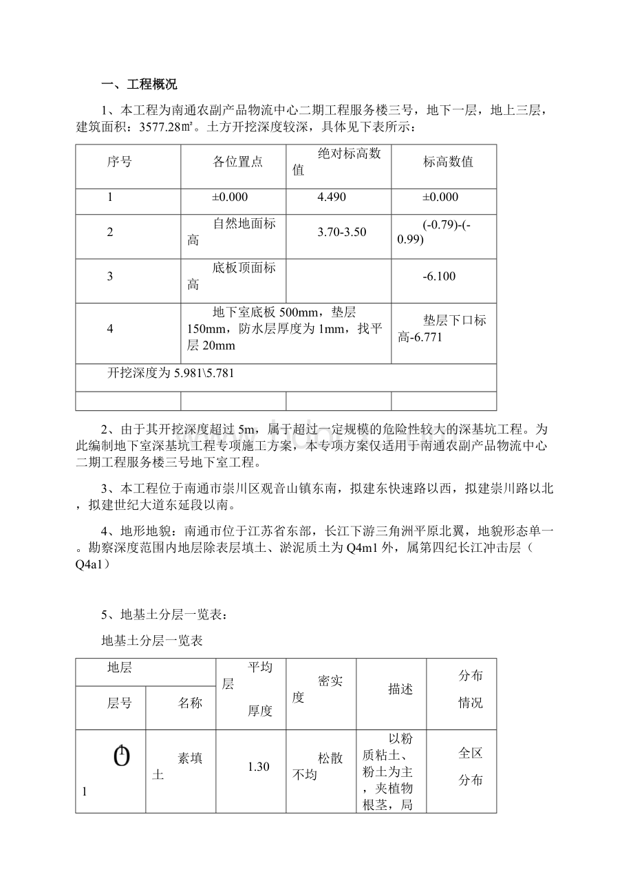 产品设计与管理农副产品物流中心二期基坑方案Word文件下载.docx_第2页