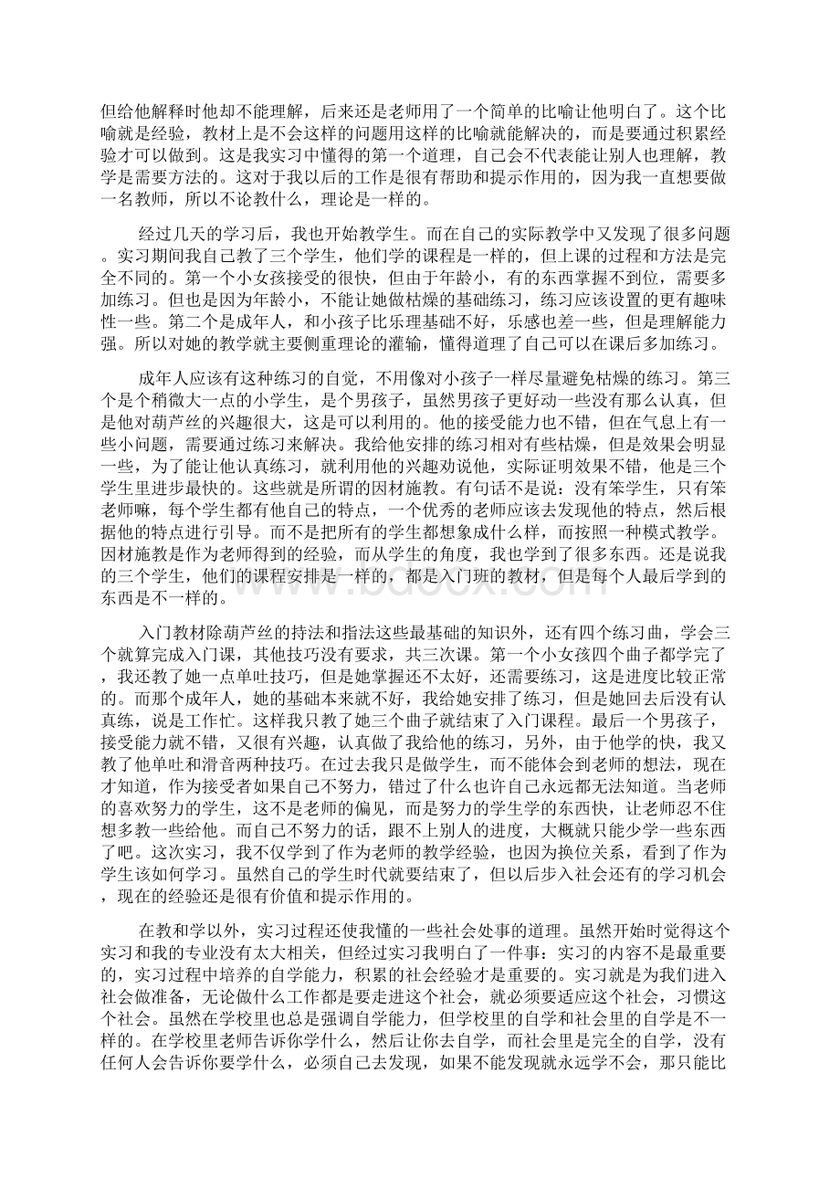 音乐表演专业实习报告Word文档下载推荐.docx_第2页