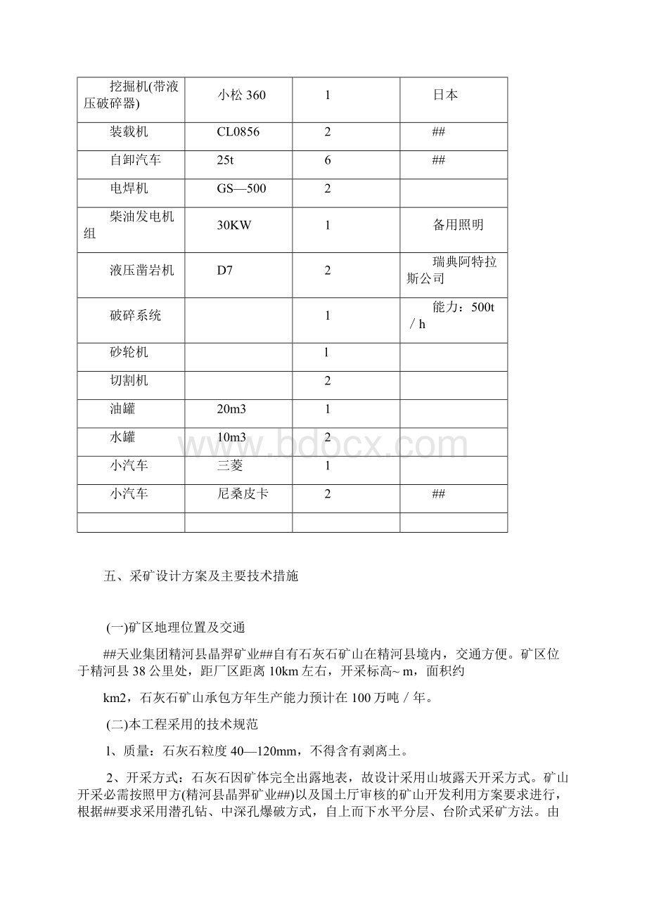 产100万吨露天石灰石矿山工程施工方案.docx_第3页