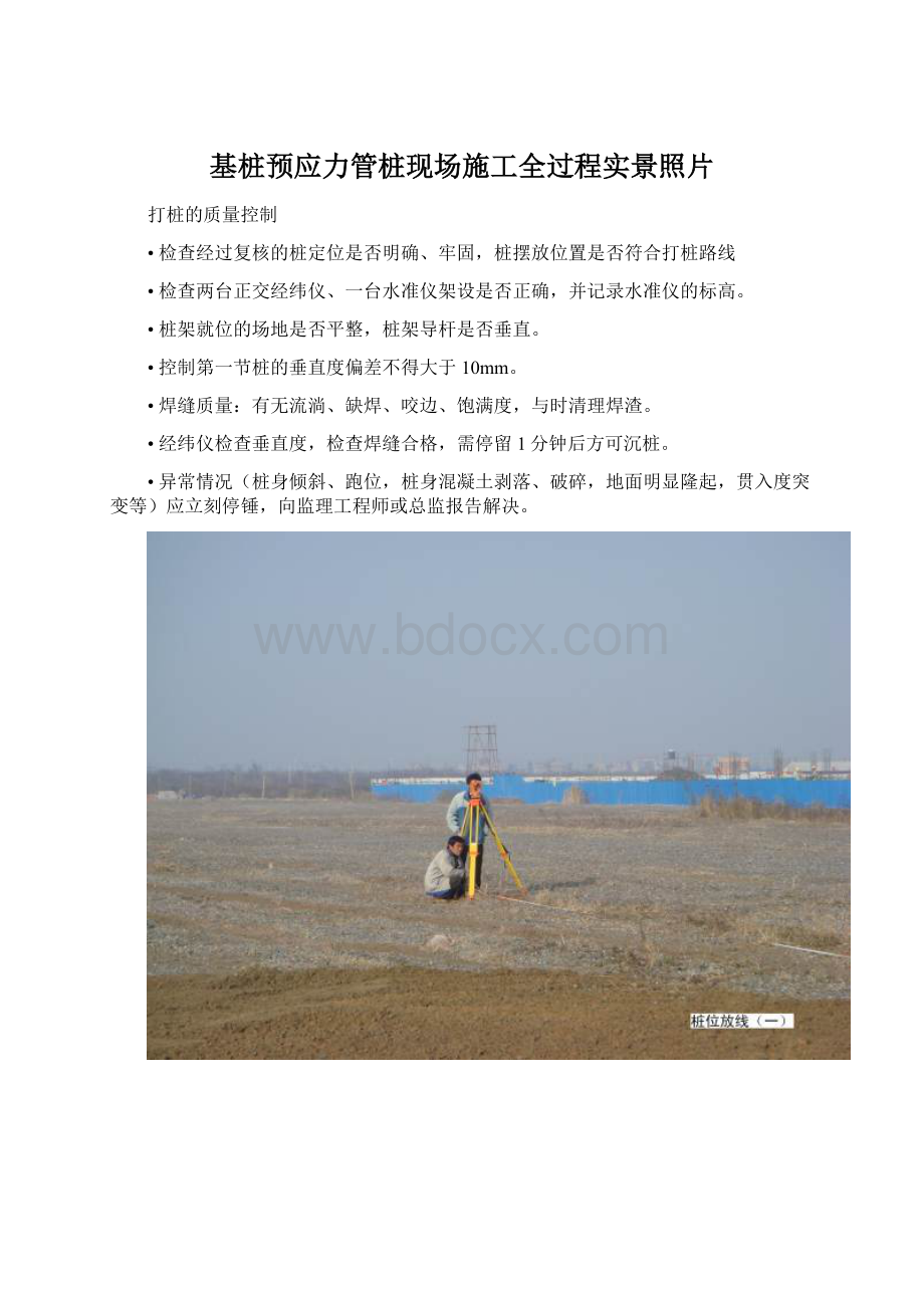 基桩预应力管桩现场施工全过程实景照片.docx