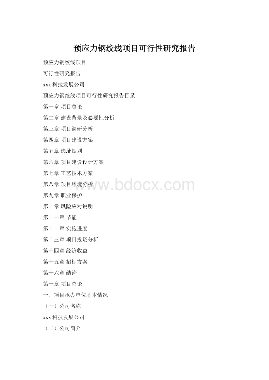 预应力钢绞线项目可行性研究报告Word文档格式.docx