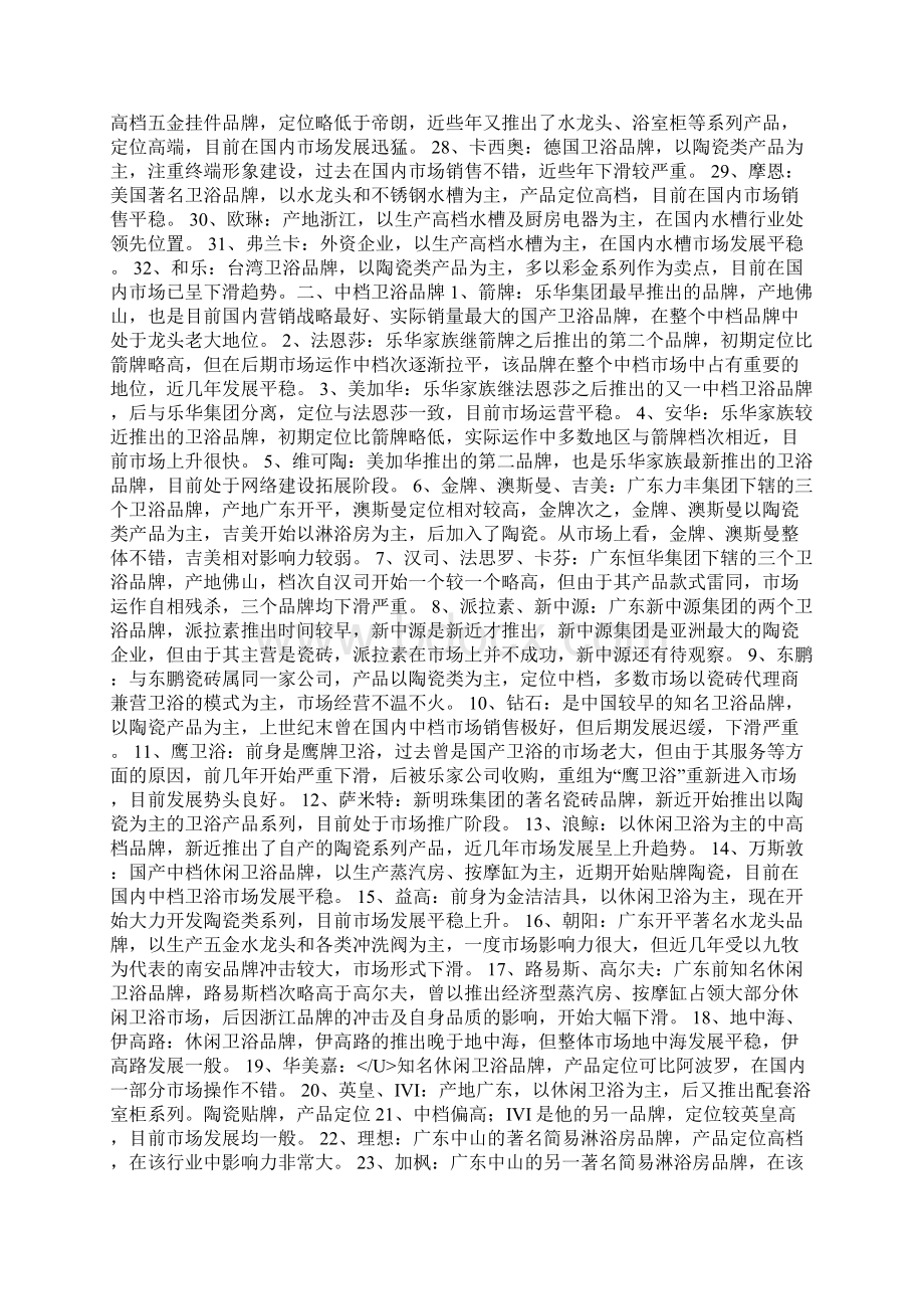 卫浴品牌01之欧阳体创编Word文档格式.docx_第2页