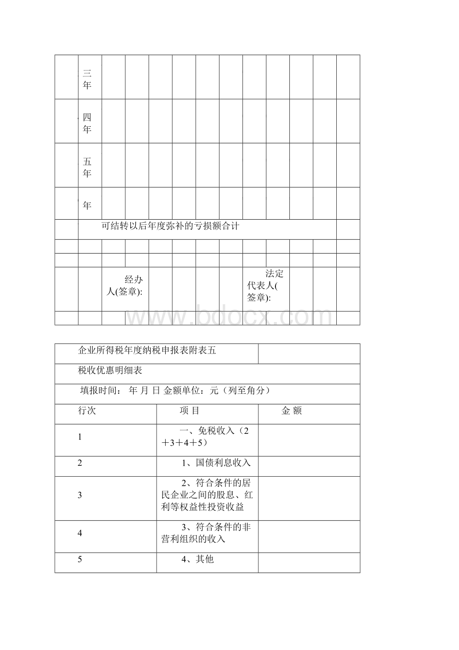 企业所得税纳税申报表附表5Word文件下载.docx_第2页